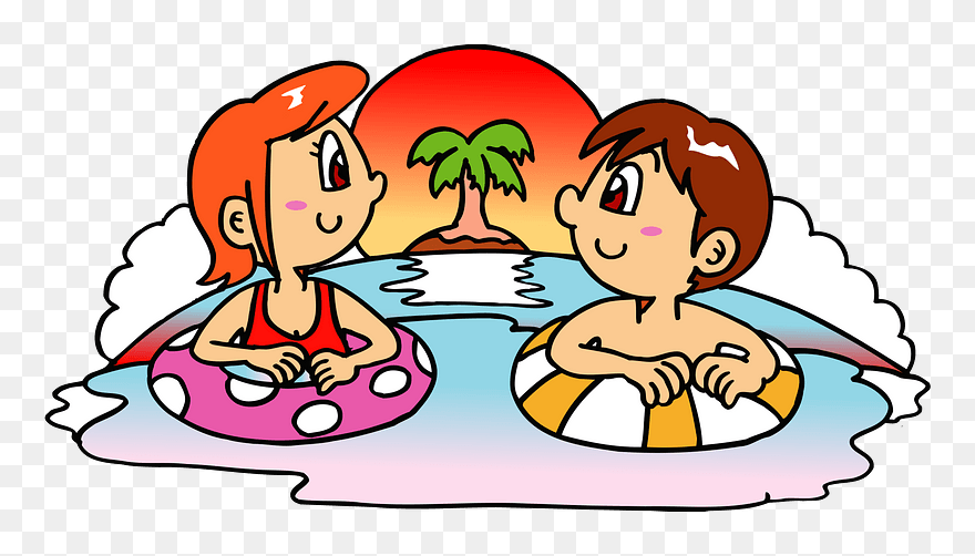 Couple Tropical Island Clipart - Cartoon - Png Download