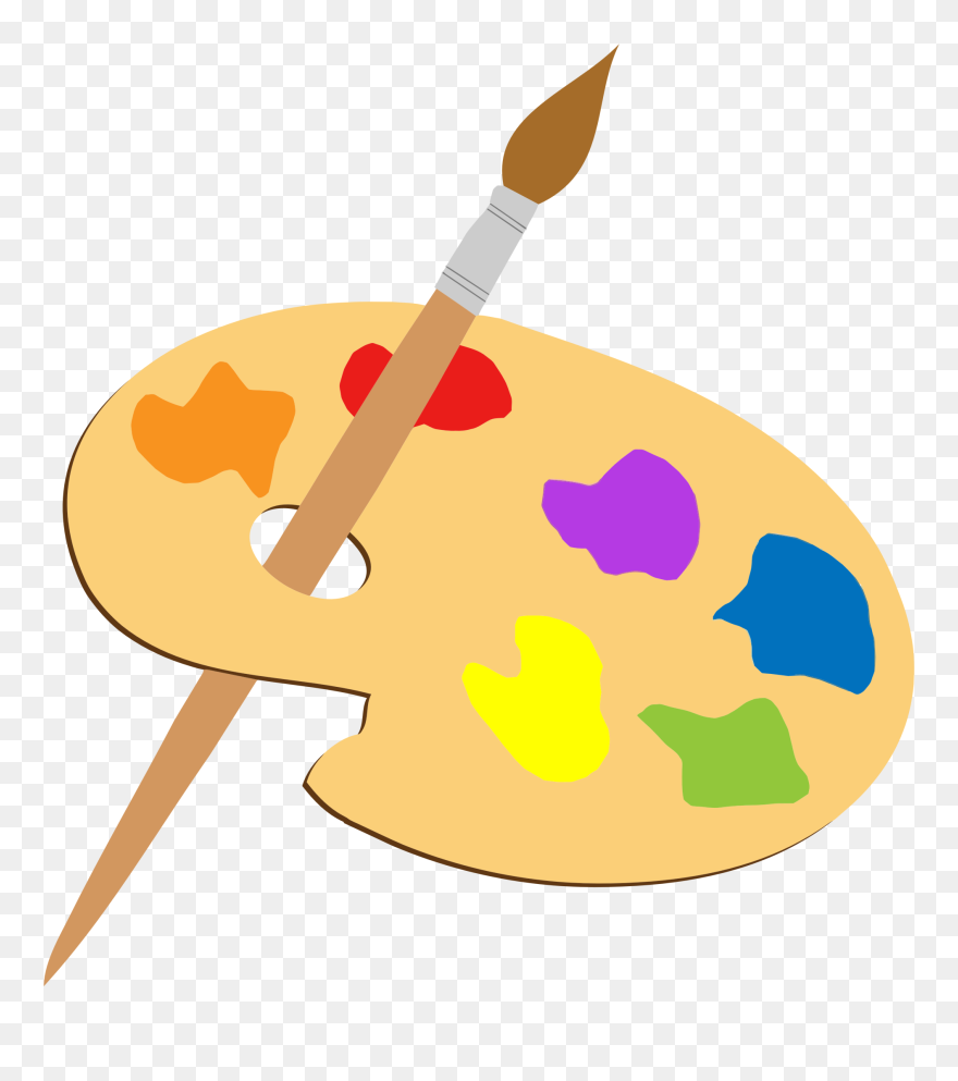 Paint Palette Clipart Png - Paint Brush Clipart Png Transparent Png