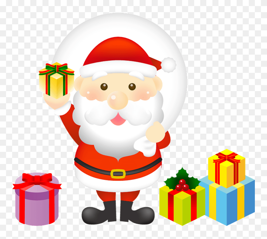 Christmas Gifts Santa Claus Clipart - 手 を あげる サンタクロース - Png Download