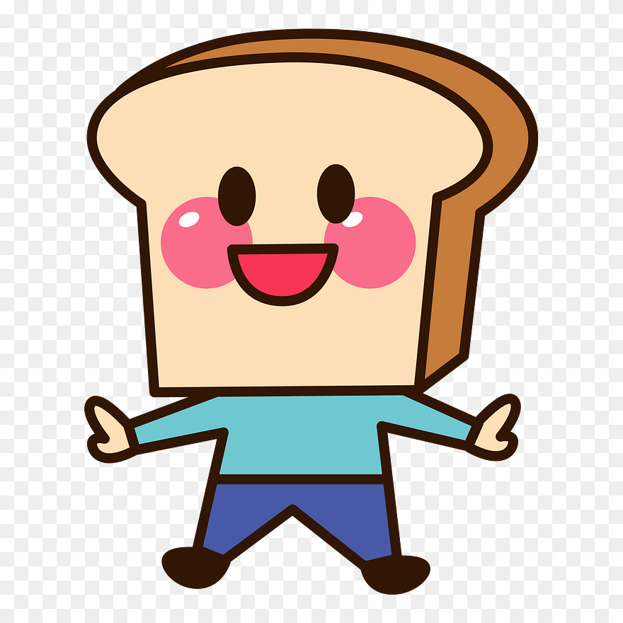 Plain Bread Character Clipart - 著作 権 フリー キャラクター - Png Download