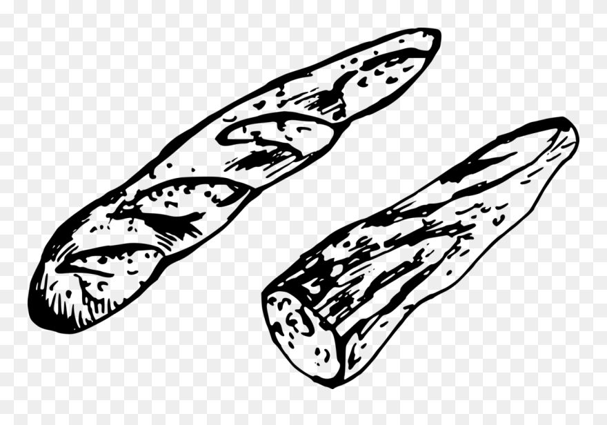 Art,monochrome Photography,shoe - Black And White Baguette Clip Art - Png Download