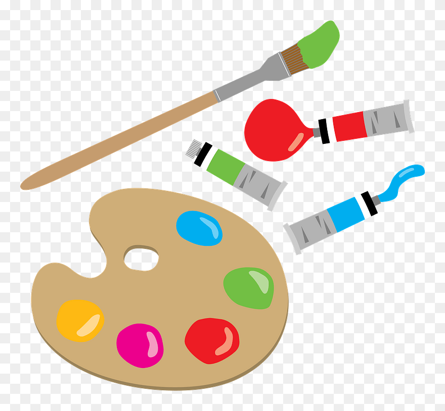 Paint Palette Brush Clipart - 絵具 イラスト - Png Download