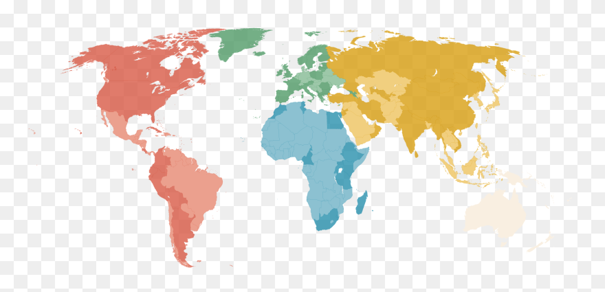 Blank World Map For Paint Clipart , Png Download - World Map Country Lines Transparent Png