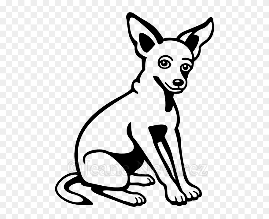 Transparent Chihuahua Dog Clipart - Black And White Chihuahua Clip Art - Png Download