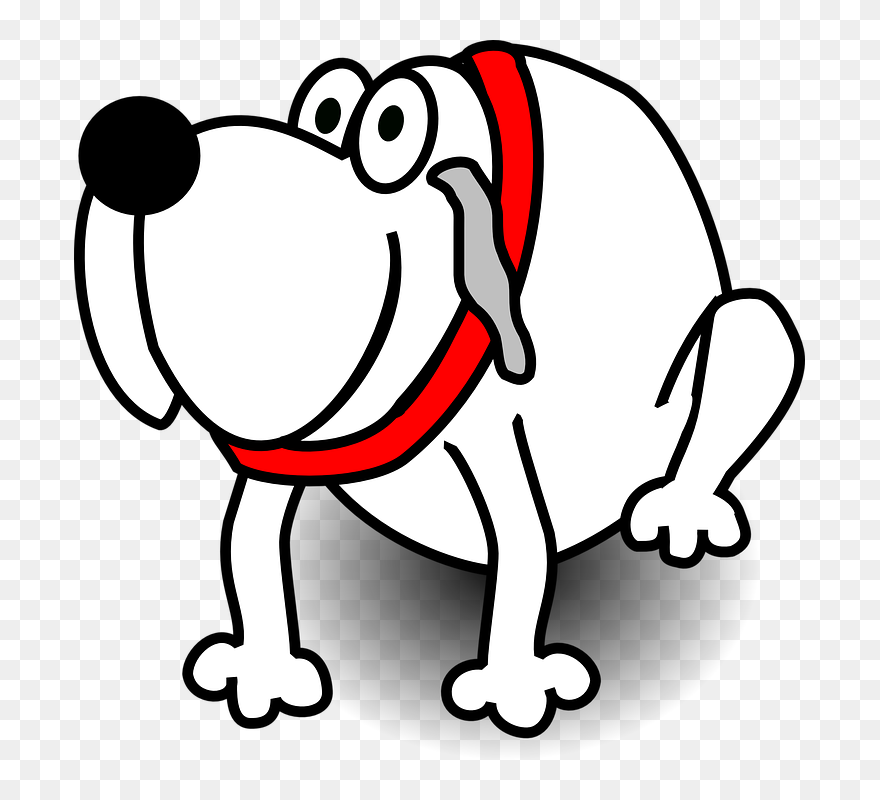 Dog Animal Pet Grin Sit Happy Cartoon Nose - Clipart White Dog - Png Download