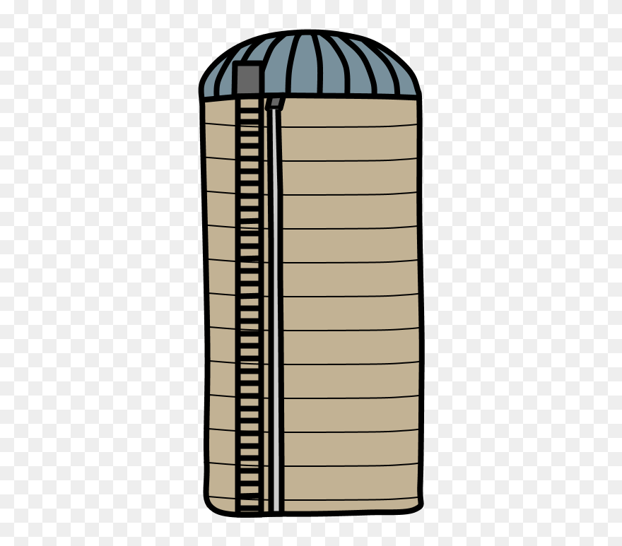 Silo, Grain, Ladder - Illustration Clipart