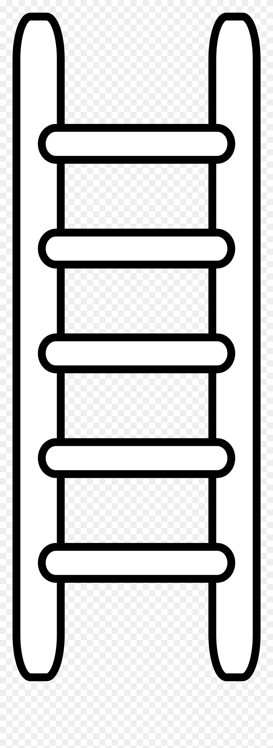 Ladder Clipart Outline - Black And White Ladder Clipart - Png Download