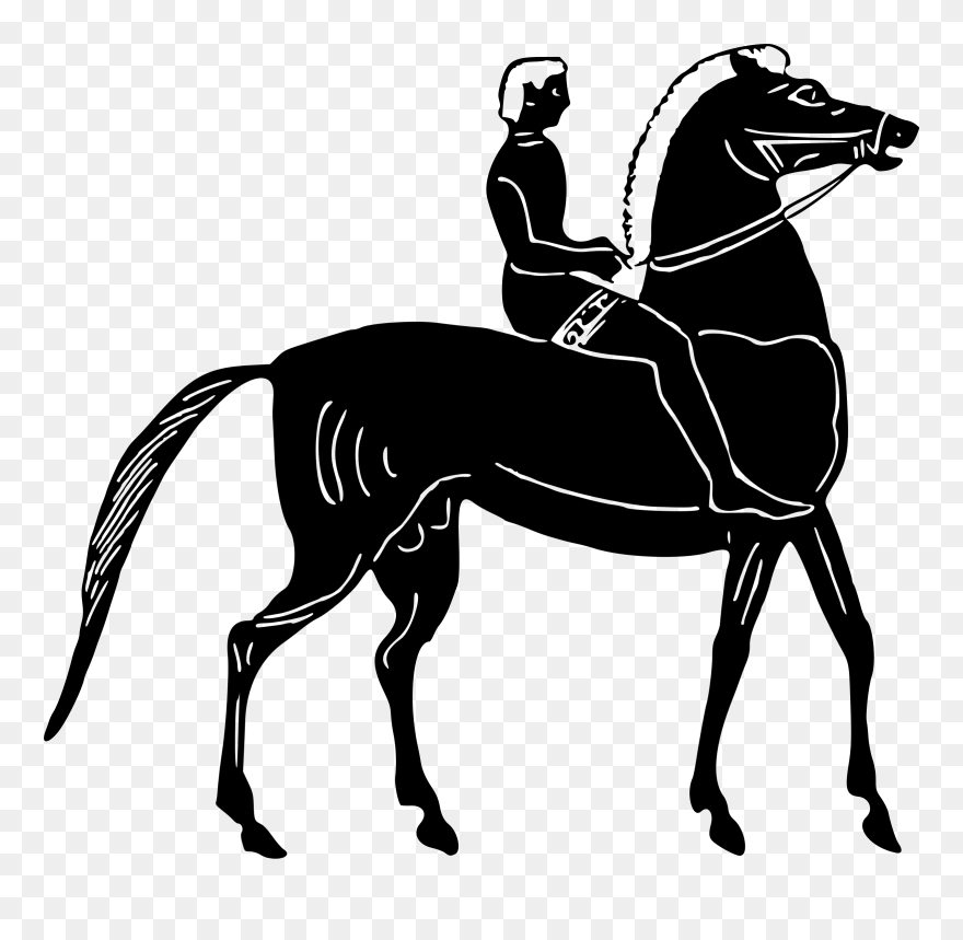 Man On Black Horse Vector Clipart Image - Black Man On Black Horse - Png Download
