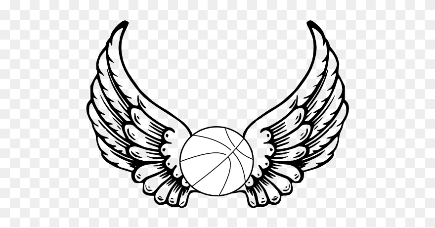 Basketball Angel Wings Clipart