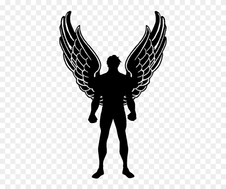 Silhouette Art Clip Art - Male Angel Clipart - Png Download