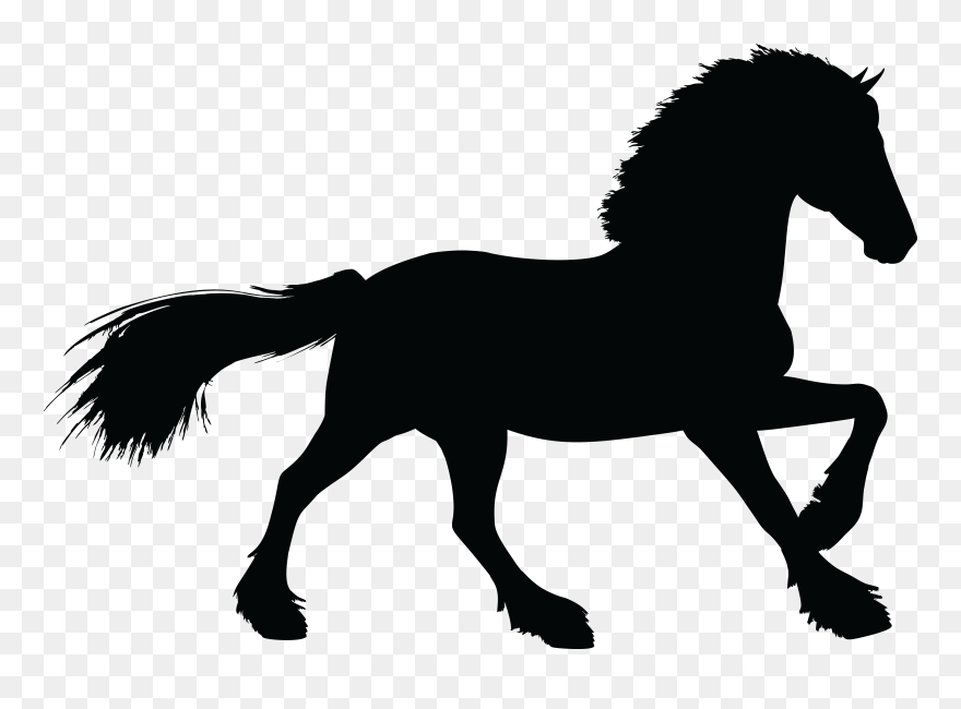 Stallion Clydesdale Horse Gallop Silhouette Clip Art - Clydesdale Horse Clipart - Png Download