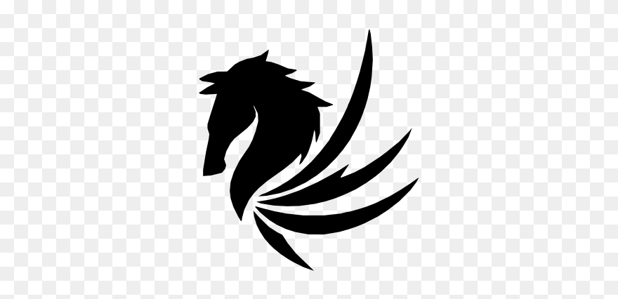 Rider Horse Pegasus Clipart - Pegasus Logo Black And White - Png Download