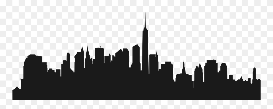 Skylines New York City Silhouette Wall Decal - Transparent Building Silhouette Png Clipart