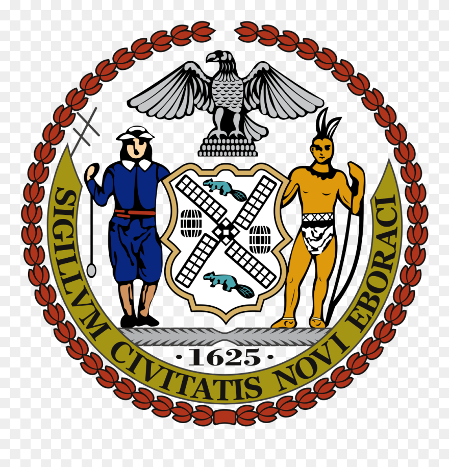Seal Of New York City Svg Clip Arts - Escudo Y Bandera De New York - Png Download
