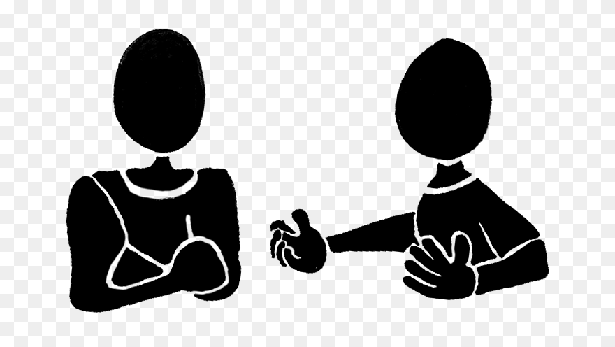 Two-way Conversation With One Person Explaining And - Illustration Clipart