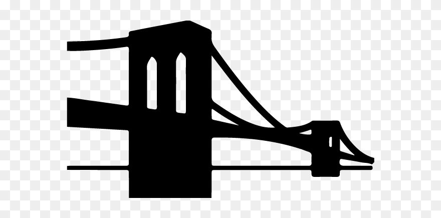Brooklyn Bridge Silhouette Drawing - Brooklyn Bridge Clipart - Png Download