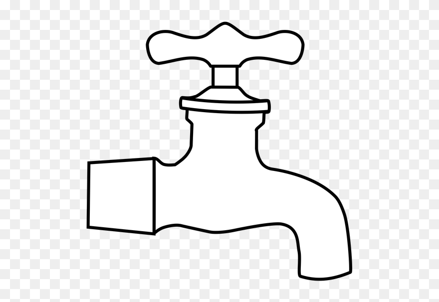 Water Spiket Clipart Image Library Stock Water Faucet - Tap Clipart Black And White - Png Download