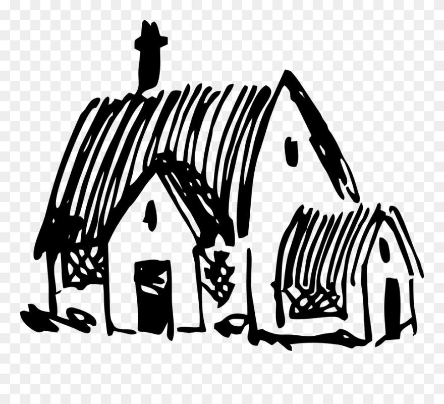Transparent House Clipart Black And White - Village Png Black And White