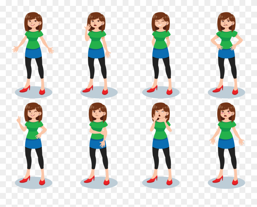 Woman Cartoons Vector - 2d Character Png Female Clipart