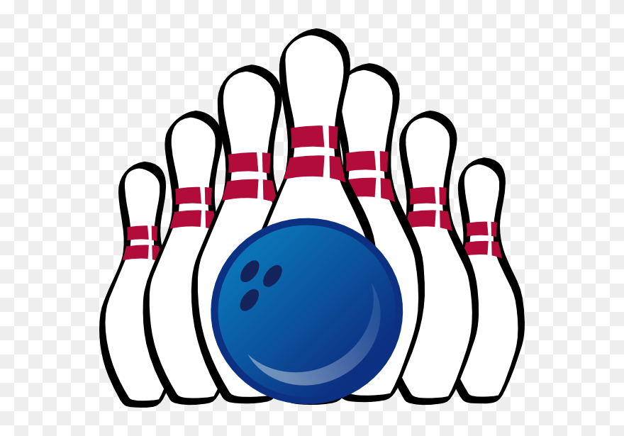 Bowling Ball And Pins Clip Art At Clker Com Vector - Bowling Pins Clipart - Png Download