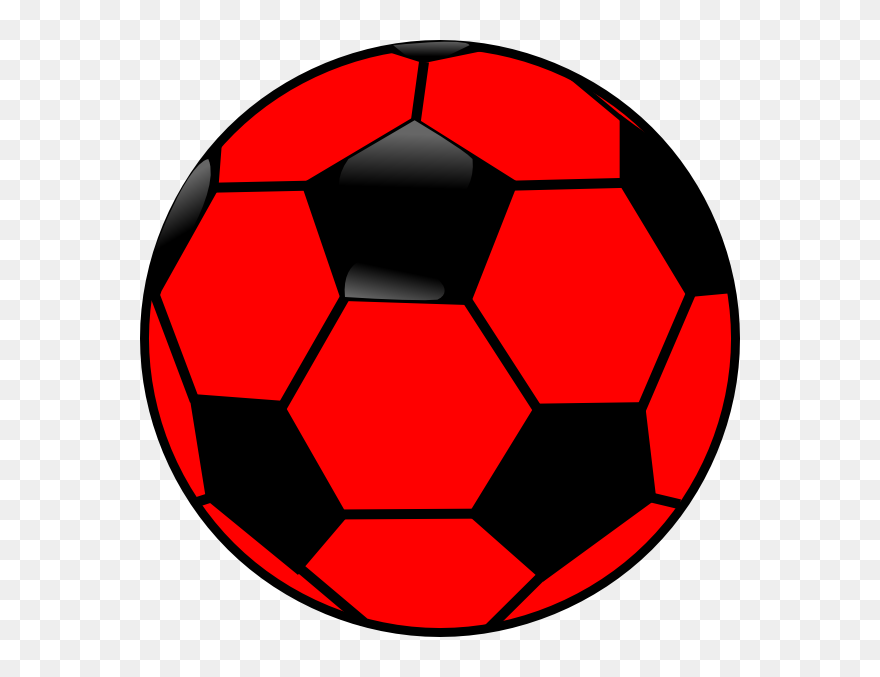 Red Soccer Ball Clip Art Free Clipart Images - Football Ball Black And White Clipart - Png Download