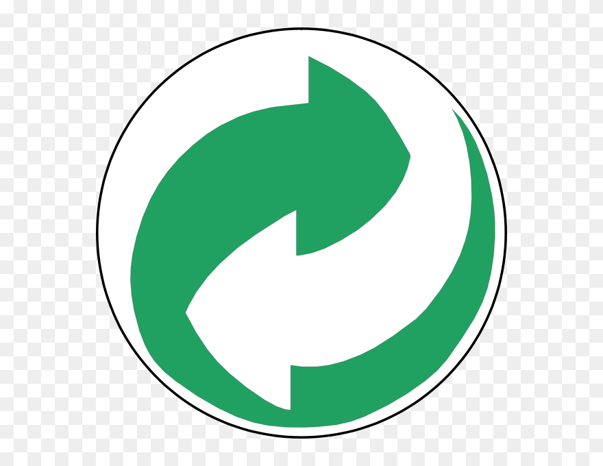 Recycling Symbol - Green And White Arrow Logo Clipart