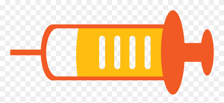 Syringe Hypodermic Needle Clip - Clipart Orange Syringe - Png Download