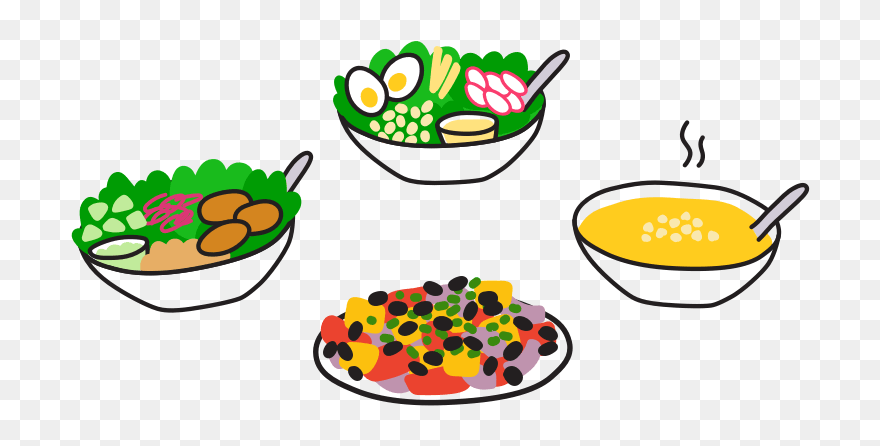 Add Meals From Our Kitchen Made Daily - Food Microgreen Dishes Illustration Clipart