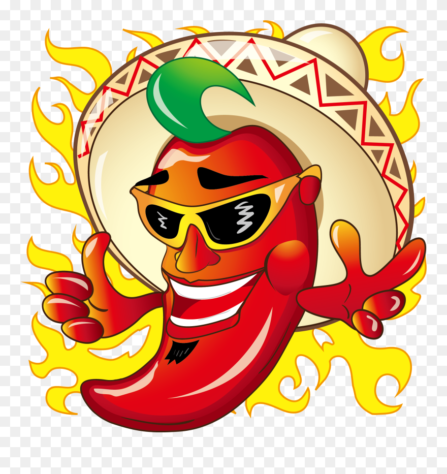Cuisine Pepper Jalapexf1o Mexican Vector Chili Cartoon - Chili Cartoon Png Clipart