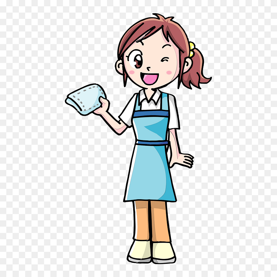Clean Staff Woman Clipart - Cartoon - Png Download