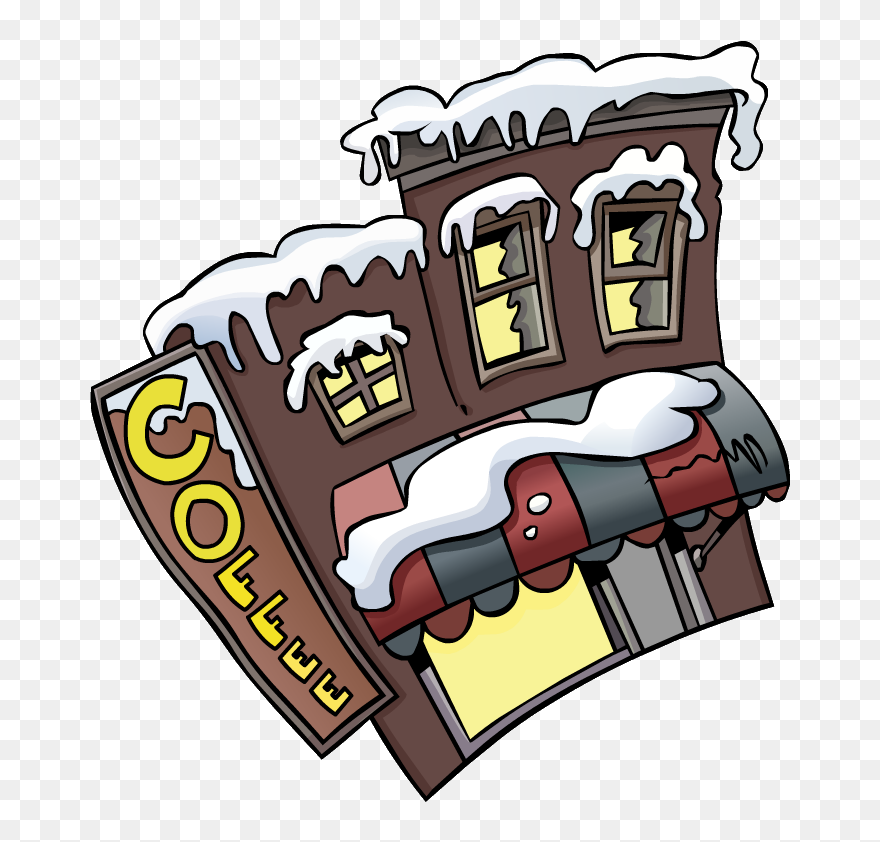 Hot Chocolate Clipart Penguin - Outside Club Penguin Coffee Shop - Png Download