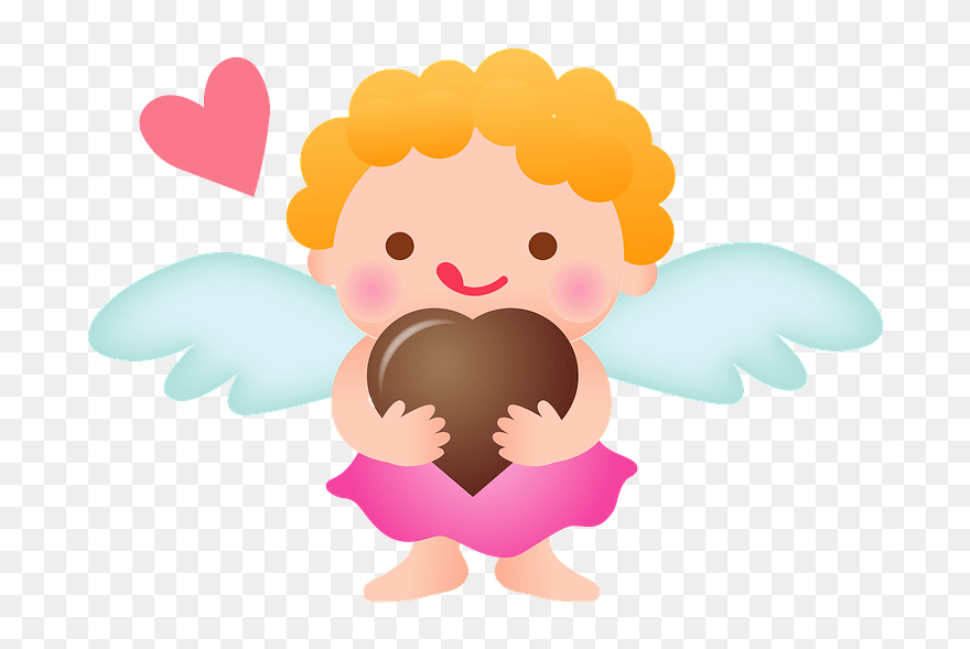 Valentine"s Day Cupid Chocolate Clipart - Cartoon - Png Download