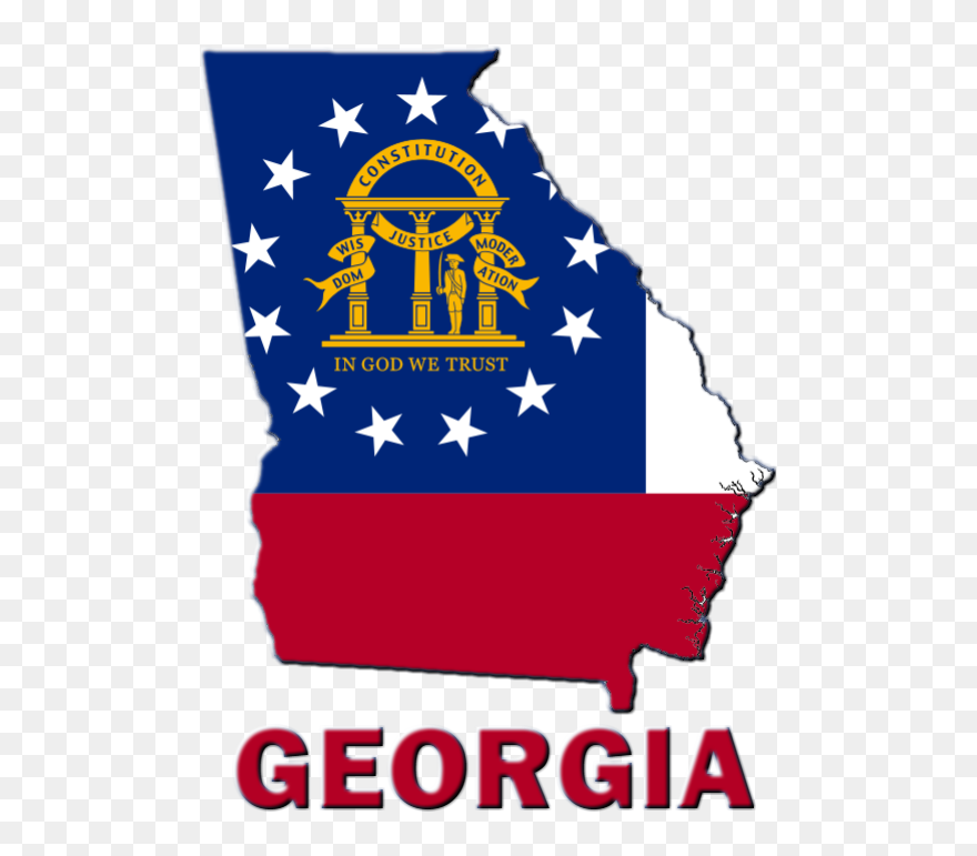Georgia State Flag Map Clipart