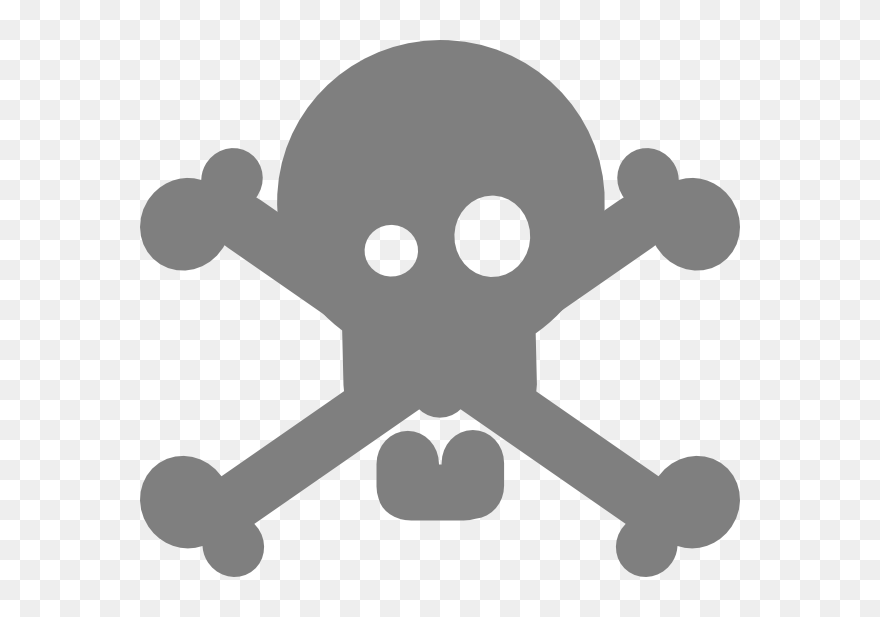 Transparent Weightlifting Clipart - Grey Skull And Crossbones - Png Download