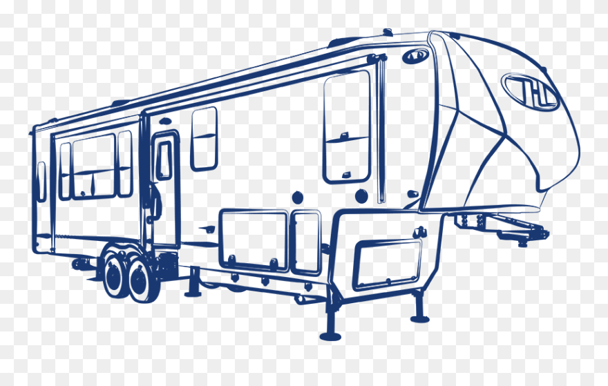 The Future M 5th Wheel Camper Drawing - Fifth Wheel Line Art Clipart