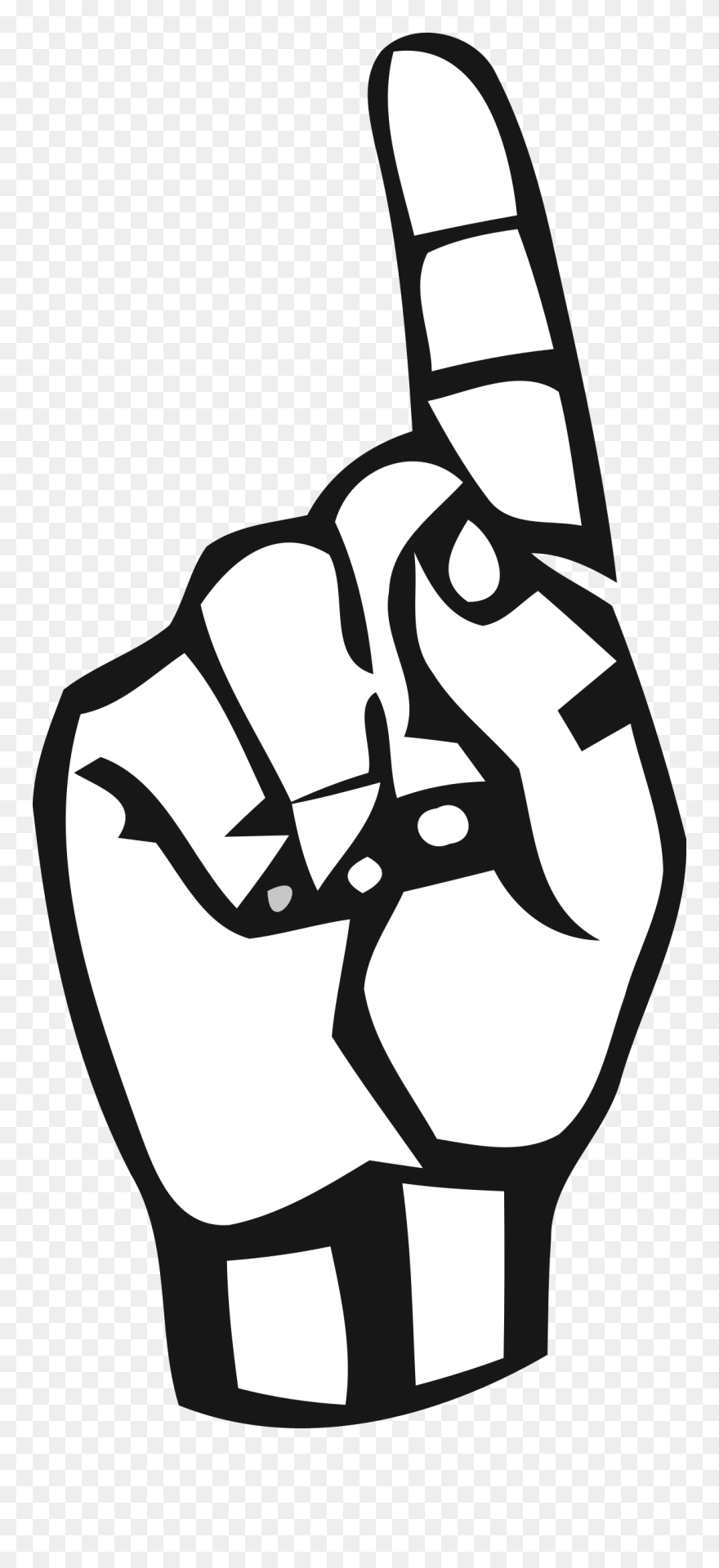 Deaf Big Image Png - Number 1 In Sign Language Clipart