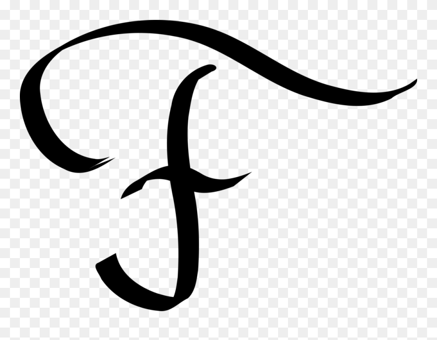 Letter Case F Calligraphy Ladin Alphabet Free Commercial - F Letter Png Clipart