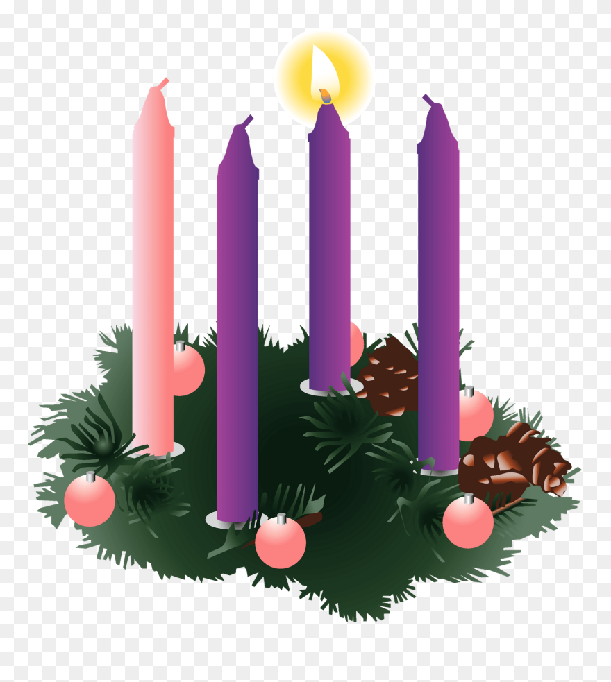 Advent Wreath With Three Candles Lit Clipart