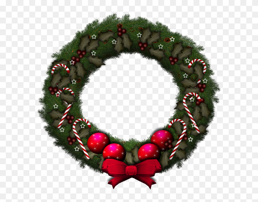Vertical Wreath Png Transparent Backround - Kerstkrans Png Clipart