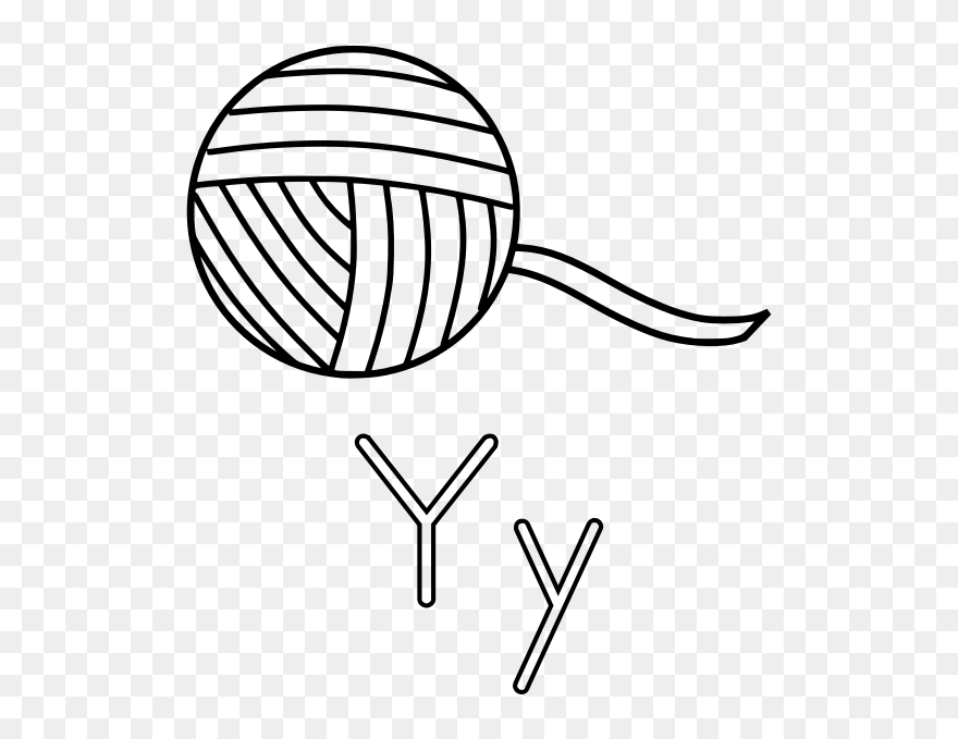Y Is For Yarn Alphabet Learning Guide Vector Graphics - Ball Of Yarn Clipart - Png Download
