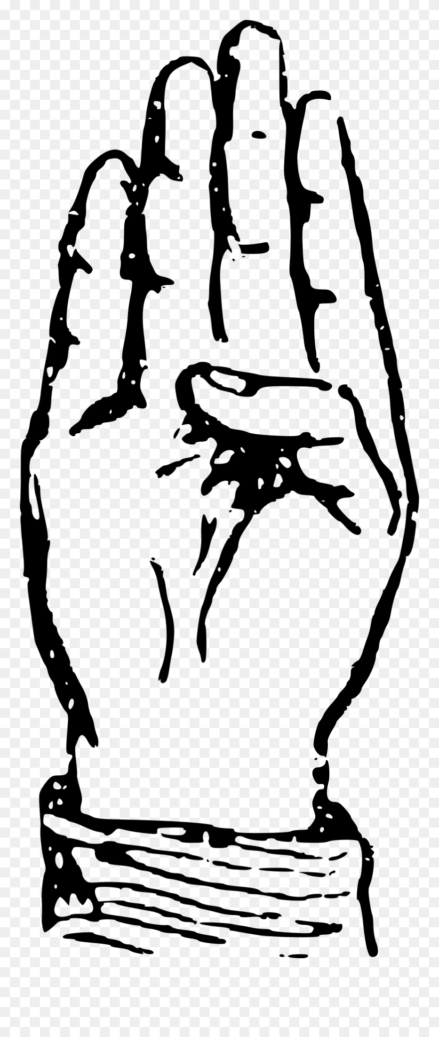 Deaf Alphabet B Svg Clip Arts - Sign Language Letter B - Png Download