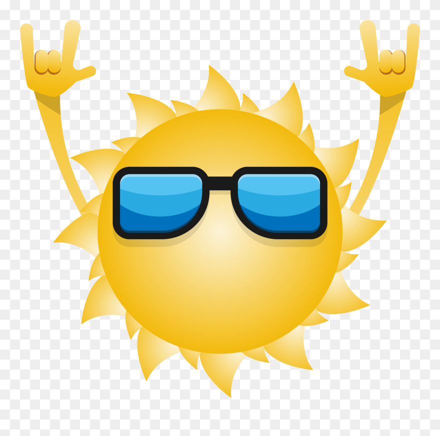 Caring Drawing - Transparent Background Sun Wearing Sunglasses Clipart - Png Download