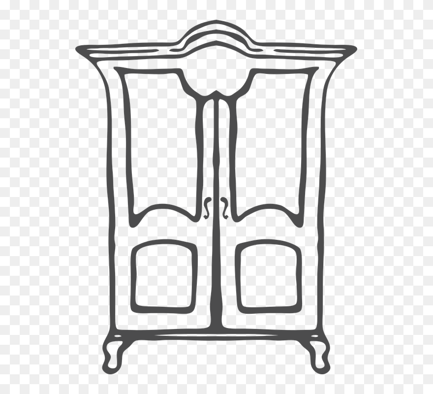 Wardrobe Clipart Black And White - Png Download