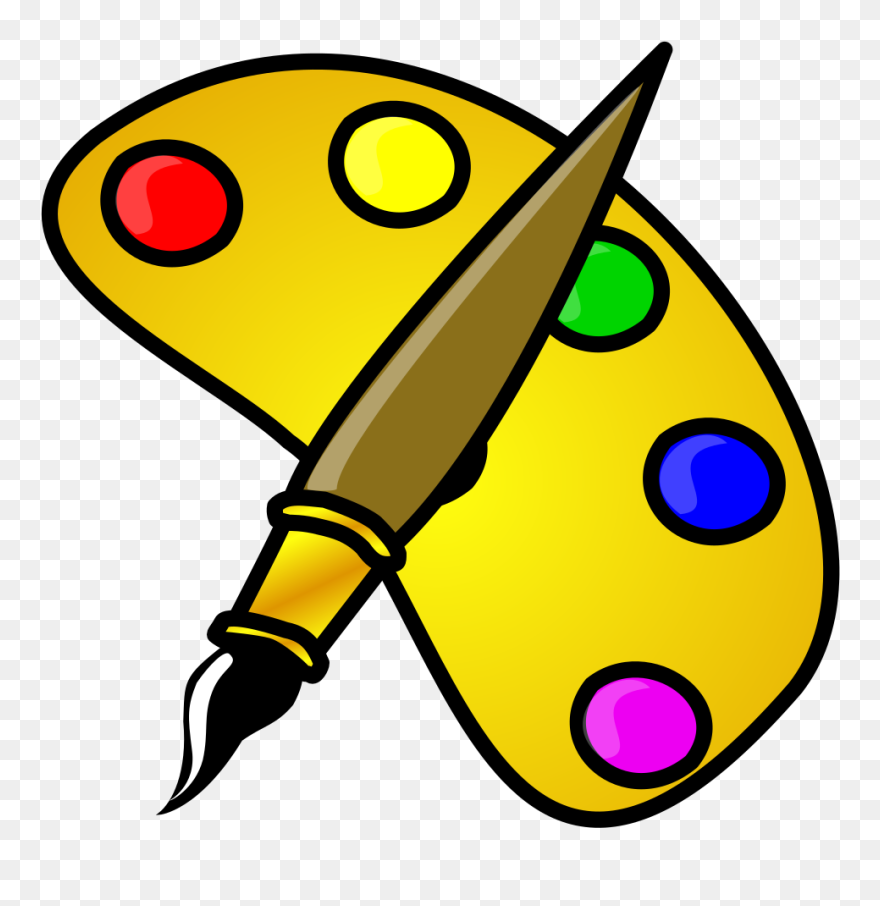 Painter Color Palette With Brush Cartoon Svg Clip Arts - Visual Arts Clipart - Png Download
