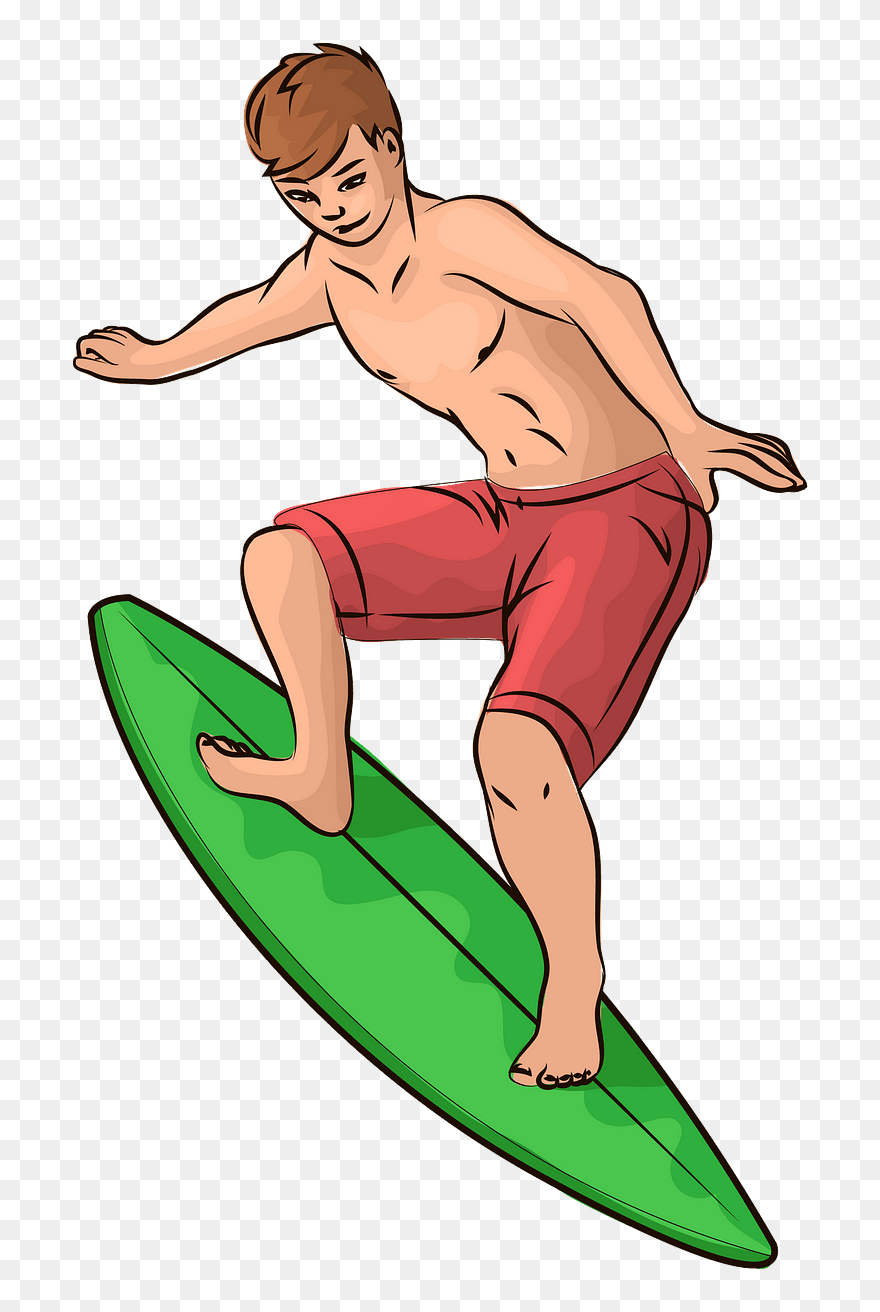 Boy Surfing Clipart - Surfing Clipart - Png Download