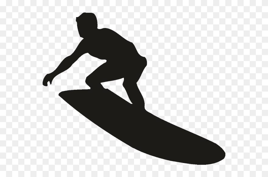 Surfing Silhouette Surfboard Clip Art - Transparent Background Surfer Clipart - Png Download