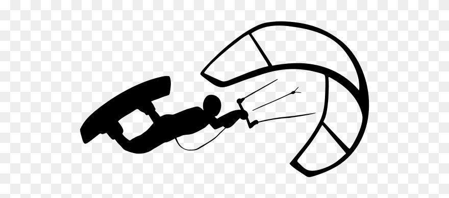 Wind Surfer Silhouette - Kitesurfing Silhouette Clipart