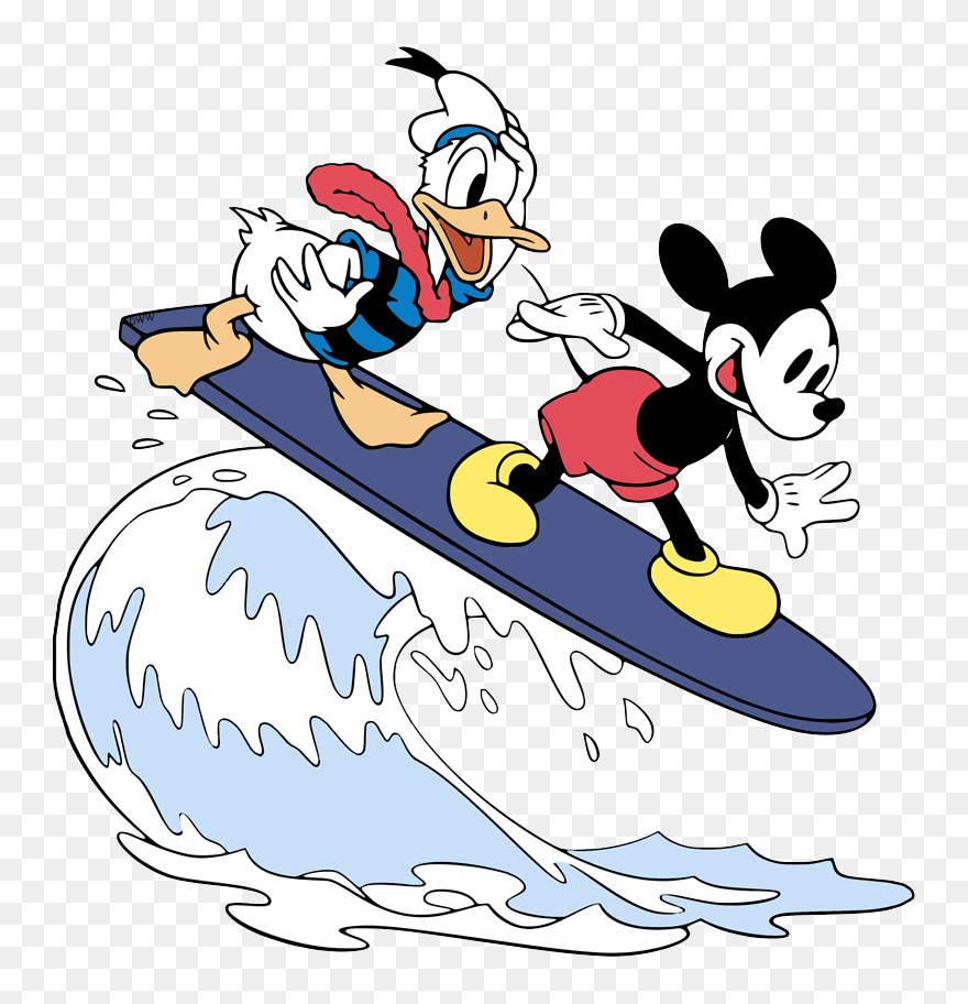 Mickey Mouse Surfing Png Clipart
