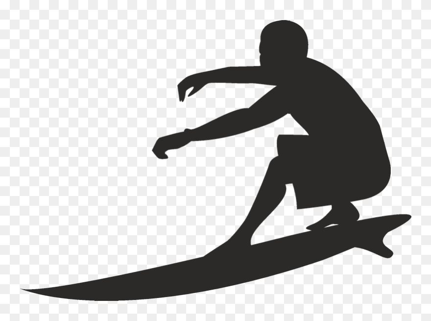 Clip Art Surfing Silhouette Surfboard Euclidean Vector - Surfer Vector - Png Download