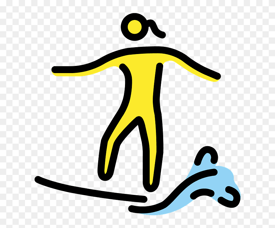 Woman Surfing Emoji Clipart - Clip Art - Png Download